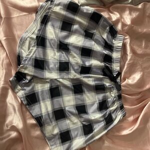 Plaid Black and White Shorts